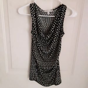 Black and white sleeveless top